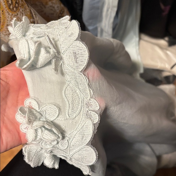 Zimmermann Sheer Long Sleeve Dress in Light Blue and White - Picture 5 of 7